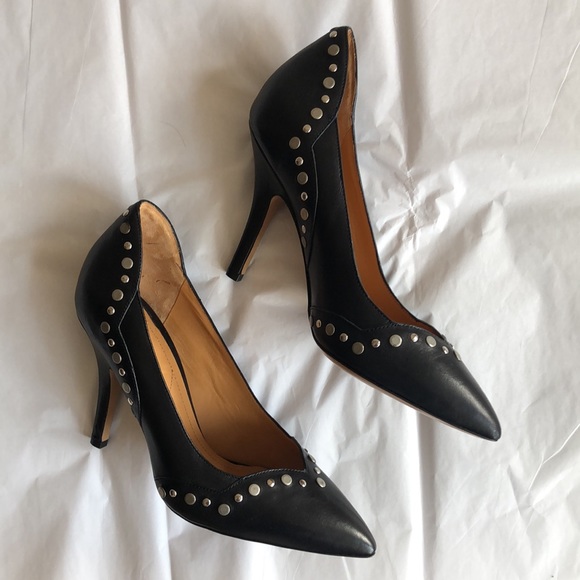 Isabel Marant Black Leather Studded Heels, Size 38 (US Size 8), EUC. - Picture 16 of 16
